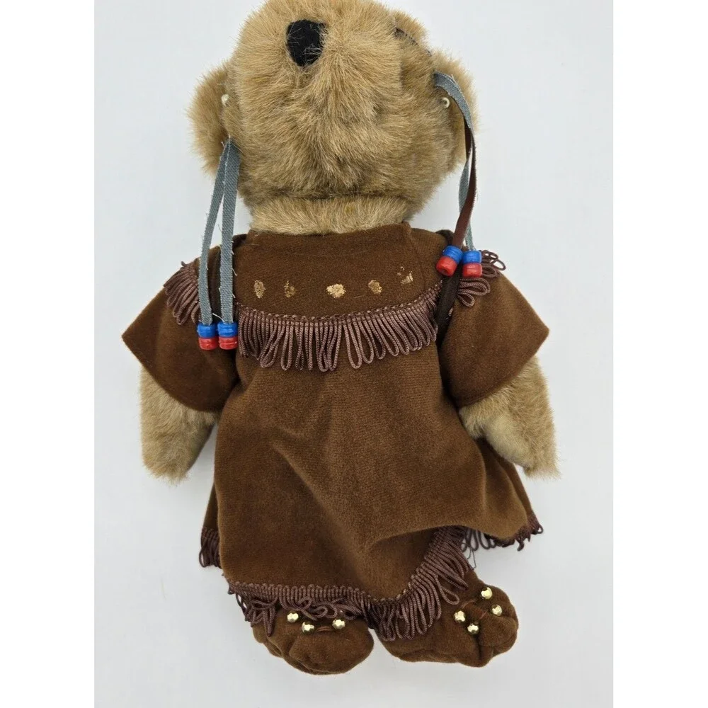 Native American Bear Female Jointed 12 Inch Teddy‎ Bear Plush Figure & Baby Bear